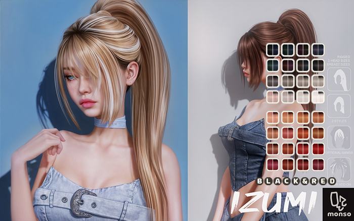 [monso] Izumi Hair /Black & Red