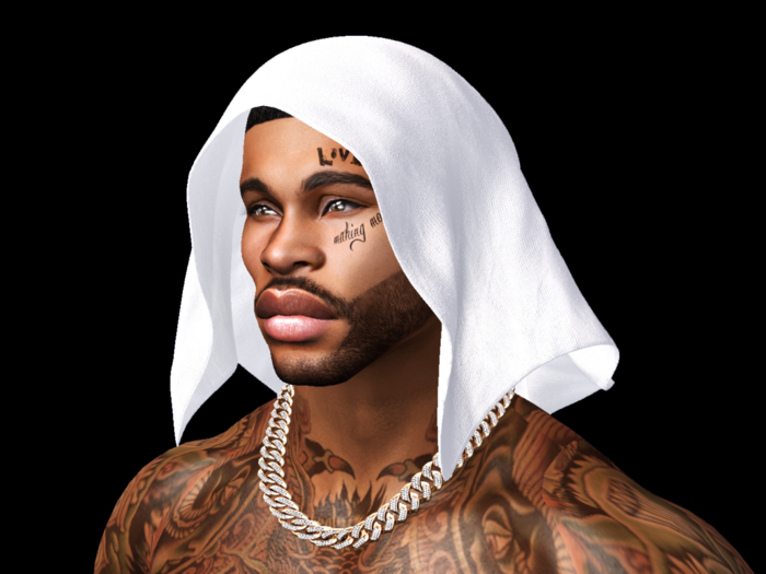 B,ORIGINAL. HEAD TOWEL PBR MATERIAL - WHITE - MOD VERSION