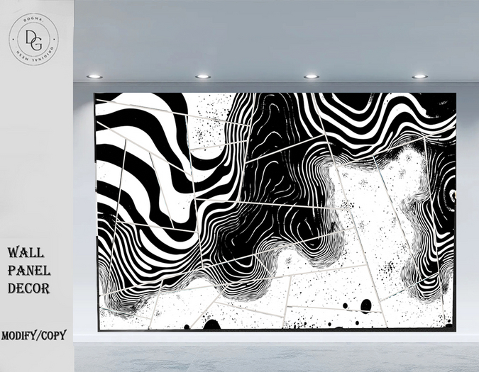 [Dogma] Wall  Panel Abstract  B & W 
