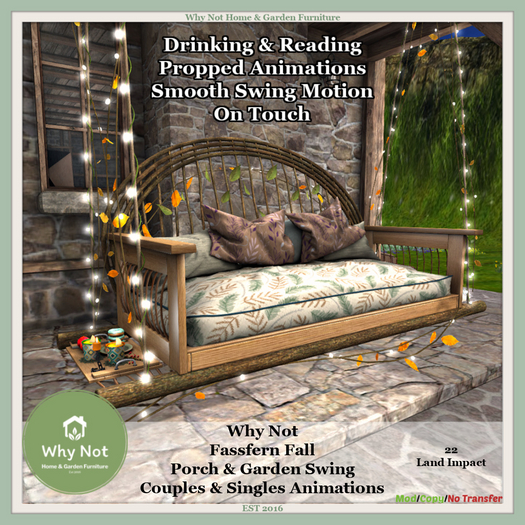 Why Not - Fassfern Fall Porch & Garden Swing-Boxed