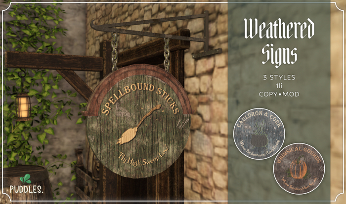 Puddles. Weathered Signs 