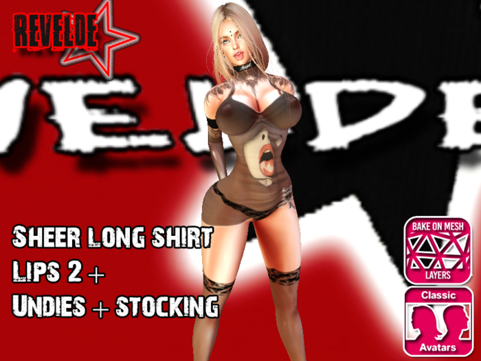 BOLSA REVELDE SHEER SHIRT LIPS2 & LINGERIE