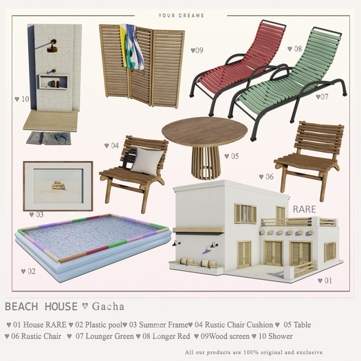 {YD}Beach house - Wood Screen
