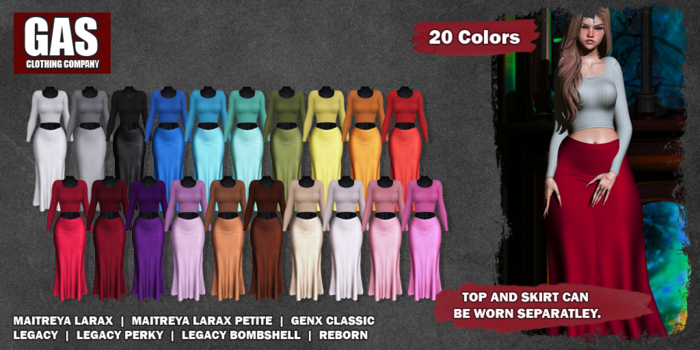 GAS [Top + Skirt Allison - 20 Colors w/HUD FATPACK] Demo