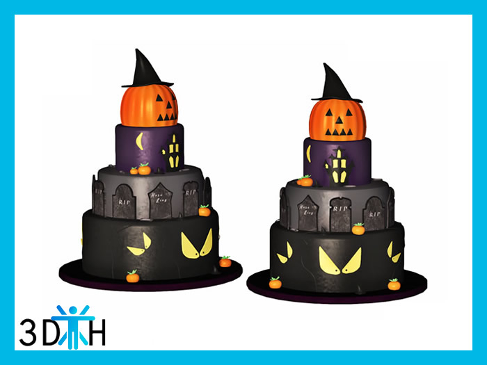 Second Life Marketplace - 3DH Halloween Cemetery Cake Full Perm Mesh