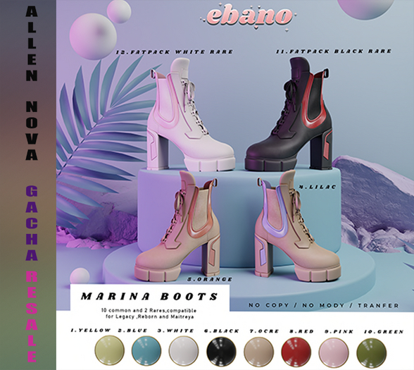 11.Ebano-Marina Boots MAITREYA  BLACK RARE