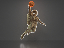 Astronaut basketball player Neon picture Full Permission