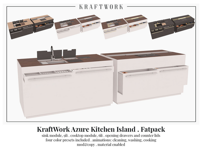 KraftWork Azure Kitchen Island . Fatpack  (Add Me)