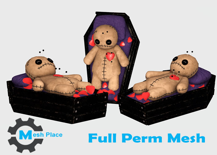 Mesh Place - Halloween Voodoo Doll Coffin Full Perm Mesh (u