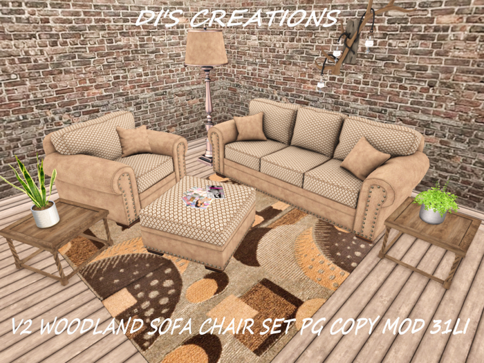 V2 WOODLAND SOFA CHAIR SET PG