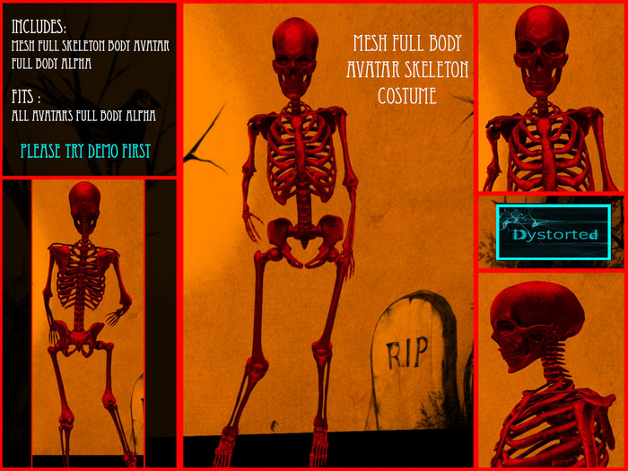 .:Dystorted:. Skeleton Avatar Costume Red