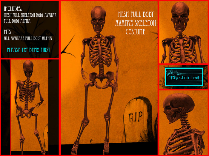 .:Dystorted:. Skeleton Avatar Costume Orange