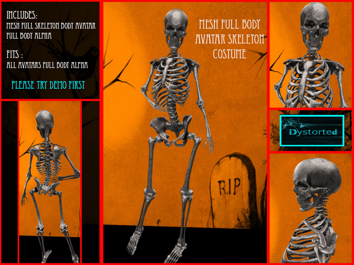 .:Dystorted:. Skeleton Avatar Costume