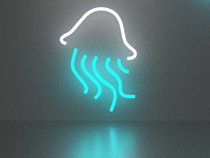 Jellyfish 1 neon sign Full Permission