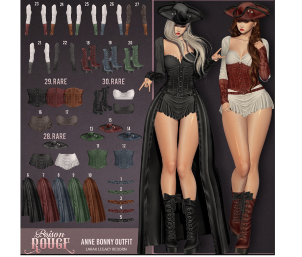 1. POISON ROUGE Anne Bonny Belt Blue Reborn