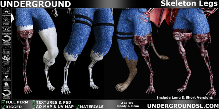 (UG FULL PERM) - Skeleton Legs Furry Male