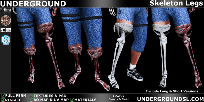 (UG FULL PERM) - Skeleton Legs Fit Male