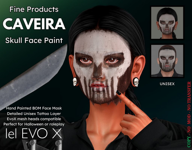 FP - Caveira - Skull Face Paint