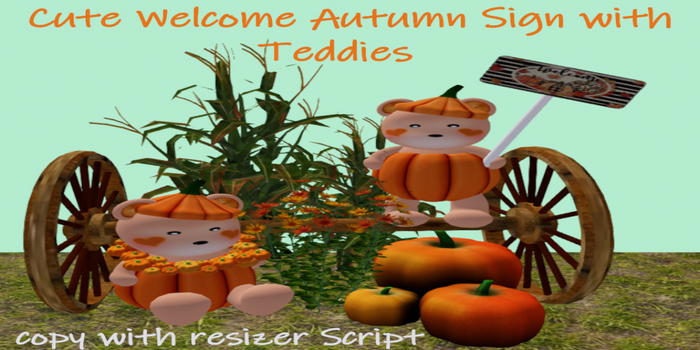 C.M.D. - Welcome autumn sign No. 2 w. teddies VB
