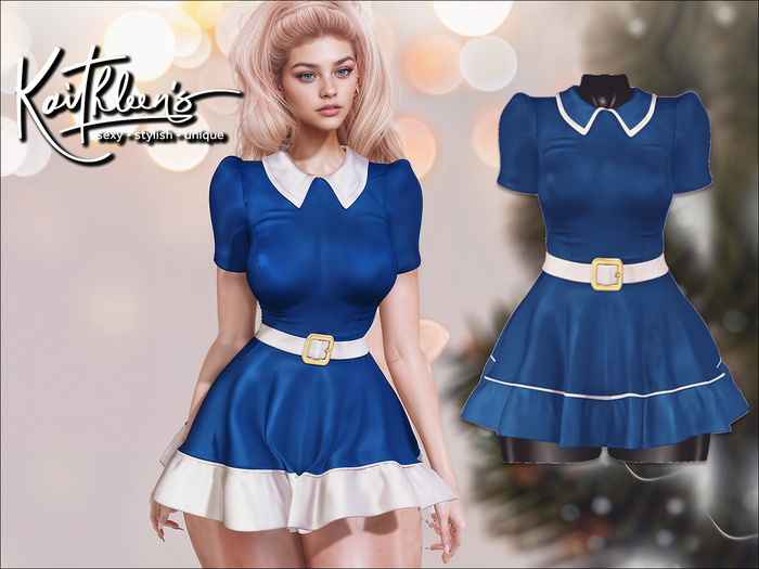 Kaithleen's Carol Sunday School Dress - Navy