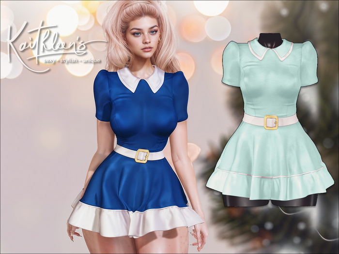 Kaithleen's Carol Sunday School Dress - Aqua