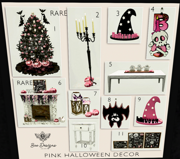 02 Bee Designs Pink Halloween Decor