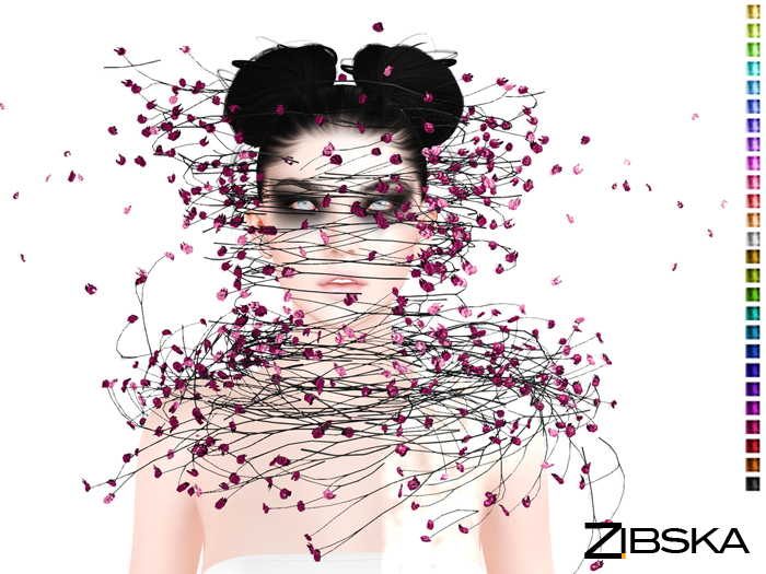 Zibska ~ Sitala Deux color change floral headpiece and collar