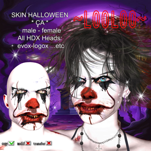 ~ LOOLOO ~SKIN  HALLOWEEN * CA * M+F