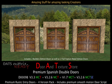 Rustic Scripted Wood and Metal Double Door or Spanish Gate set Hacienda * Double Door 4 Version Master Pack D0009 B