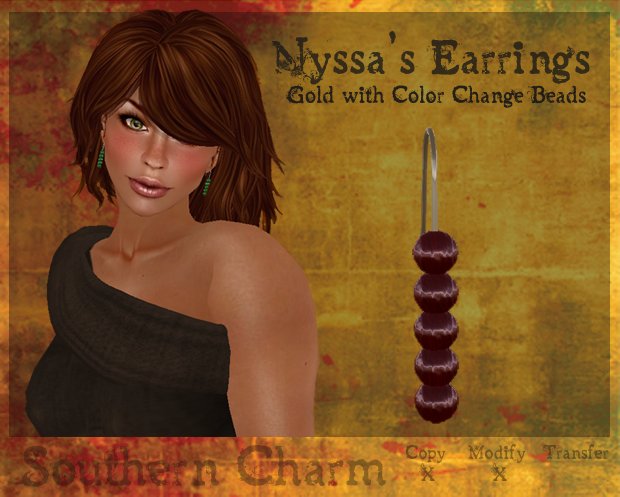 {SC} Nyssa's Earrings - Gold & CC Beads *Boxed*