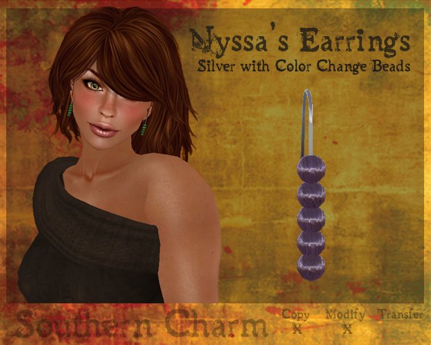 {SC} Nyssa's Earrings - Silver & CC Beads *Boxed*