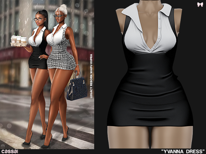 #CASSAI. - "Yvanna" Dress - Ink//Snow
