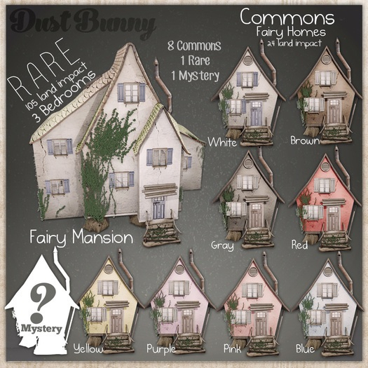 dust bunny . fairy house . red . boxed