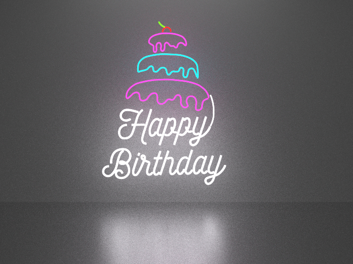 Happy Birthday 1 neon sign Full Permission