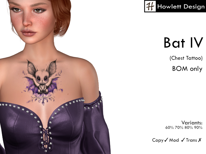 [HDesign] Bat IV (Chest Tattoo)