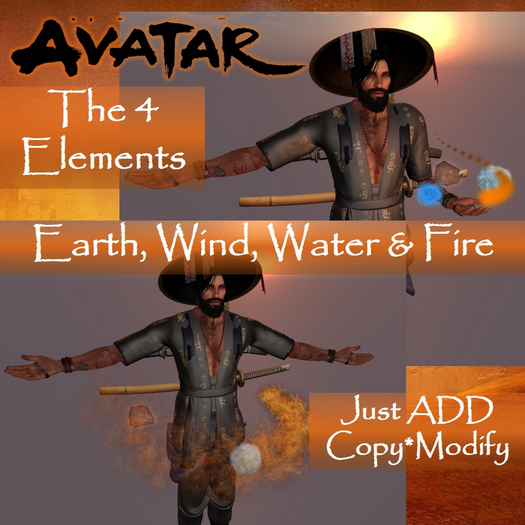 The 4 Elements inspired by movie The Last Avatar with free pose