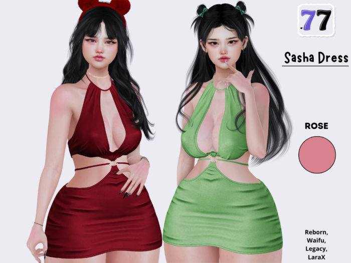 77Store - Sasha Dress - Rose