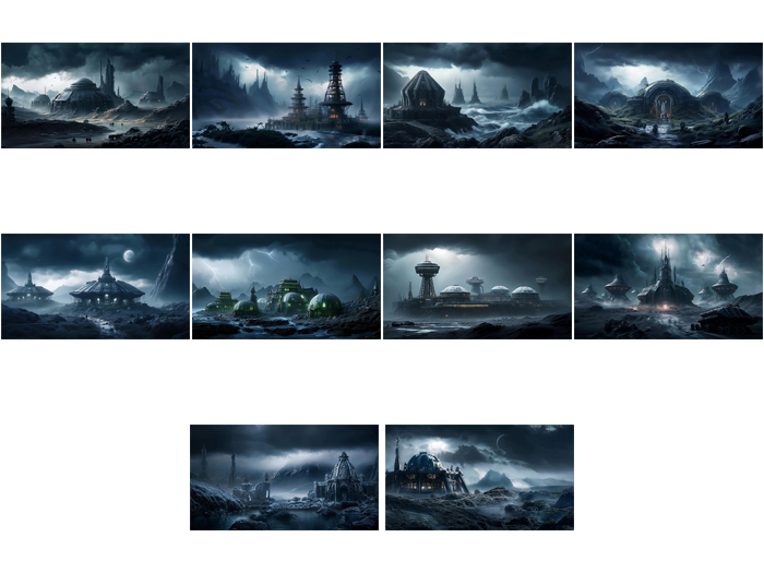 10 Space Colony photo backdrop textures