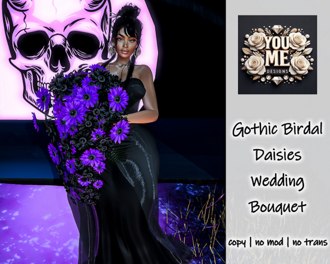 {You&Me Designs} Gothic Daisies Bridal attach