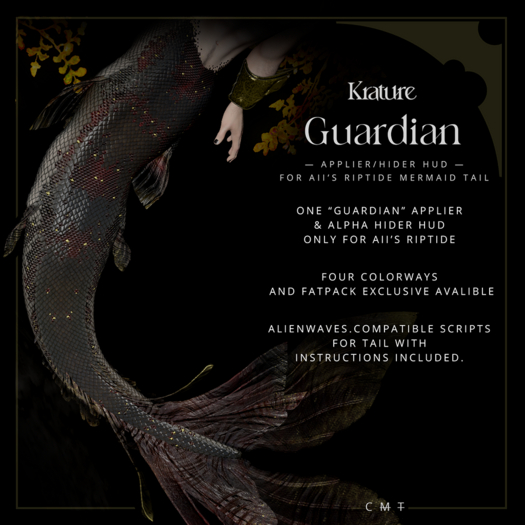 ((Krature)) - Guardian - Mermaid Tail Riptide Applier HUD - Deep Red