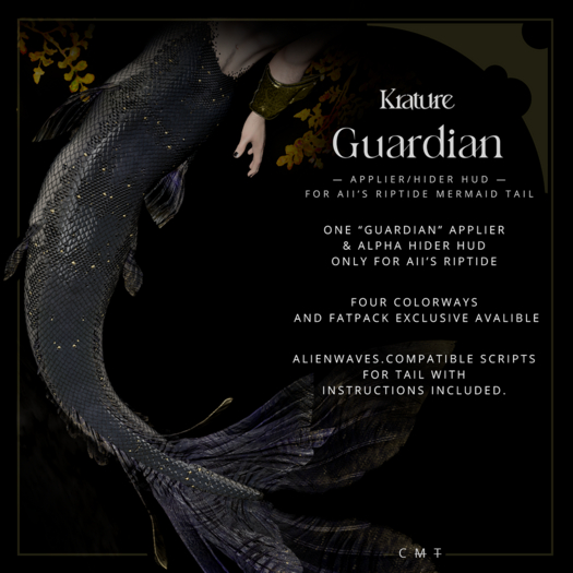 ((Krature)) - Guardian - Mermaid Tail Riptide Applier HUD - Deep Blue