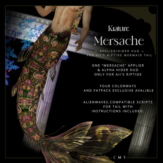 ((Krature)) - Mersache - Mermaid Tail Riptide HUDs + Flamingo FATPACK