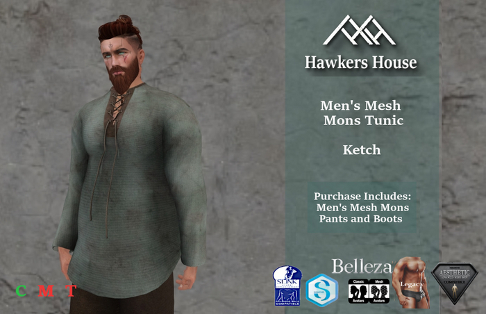 *HH* Men's Mesh Mons Tunic Ketch