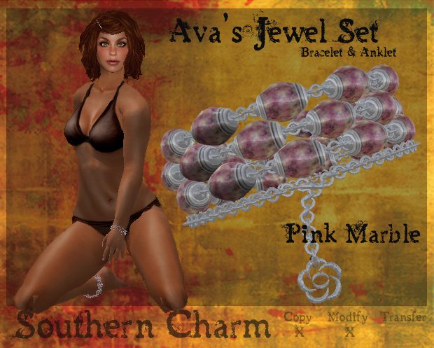 {SC} Avas Jewel Set - Pink Marble *Boxed*