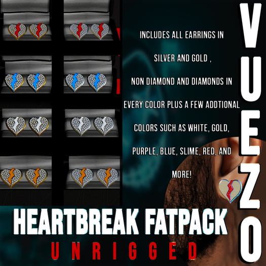 [Vuezo] Heartbreak Earrings (FATPACK)