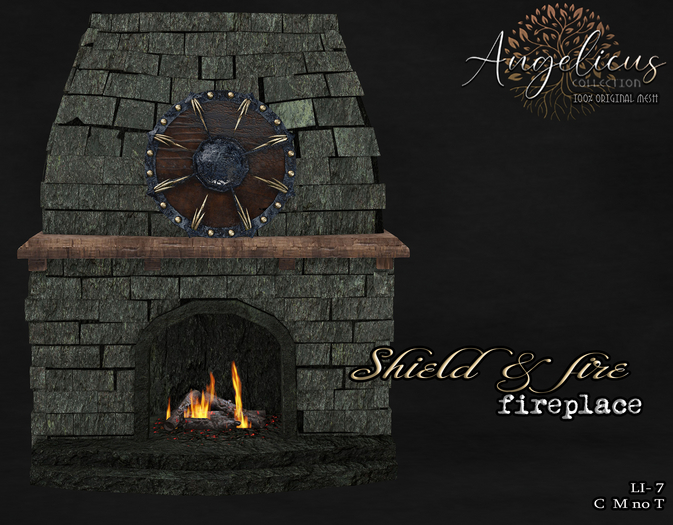 .AngelicUs. Shield and fire fireplace  