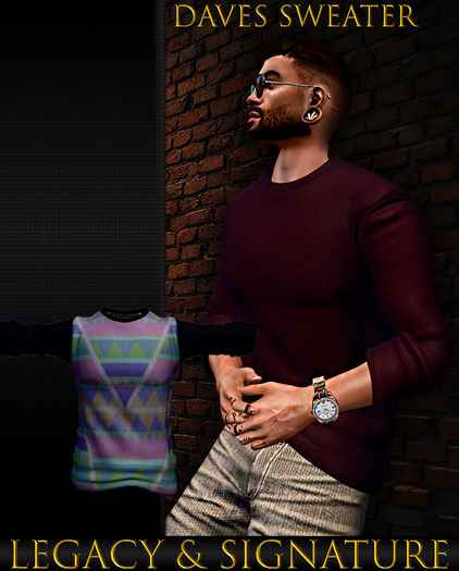 -EPIC- mens Daves sweater 90s retro Legacy & Sig  unpack me