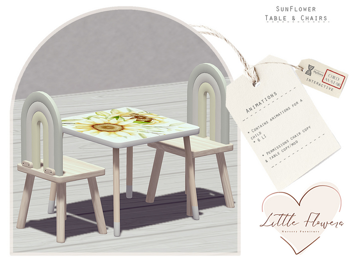 Sunflower Table &ChairsCHILD AVATAR