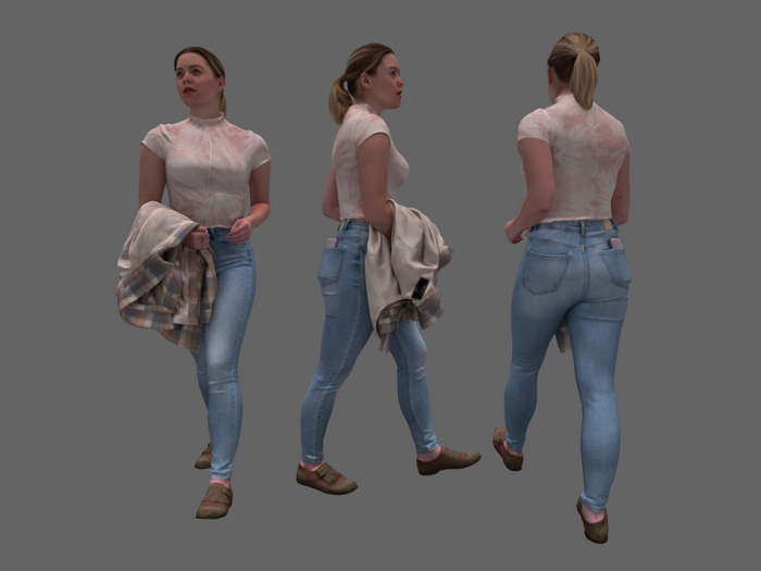 NPC stride in style young woman walking