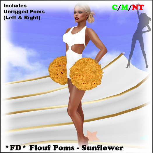 *FD* Flouf Poms  [Boxed] Sunflower